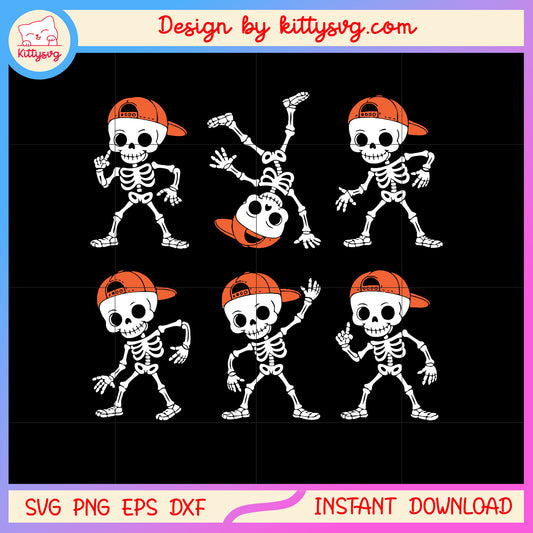 Baby skeleton halloween dancing svg, spooky scary skeletons​ svg