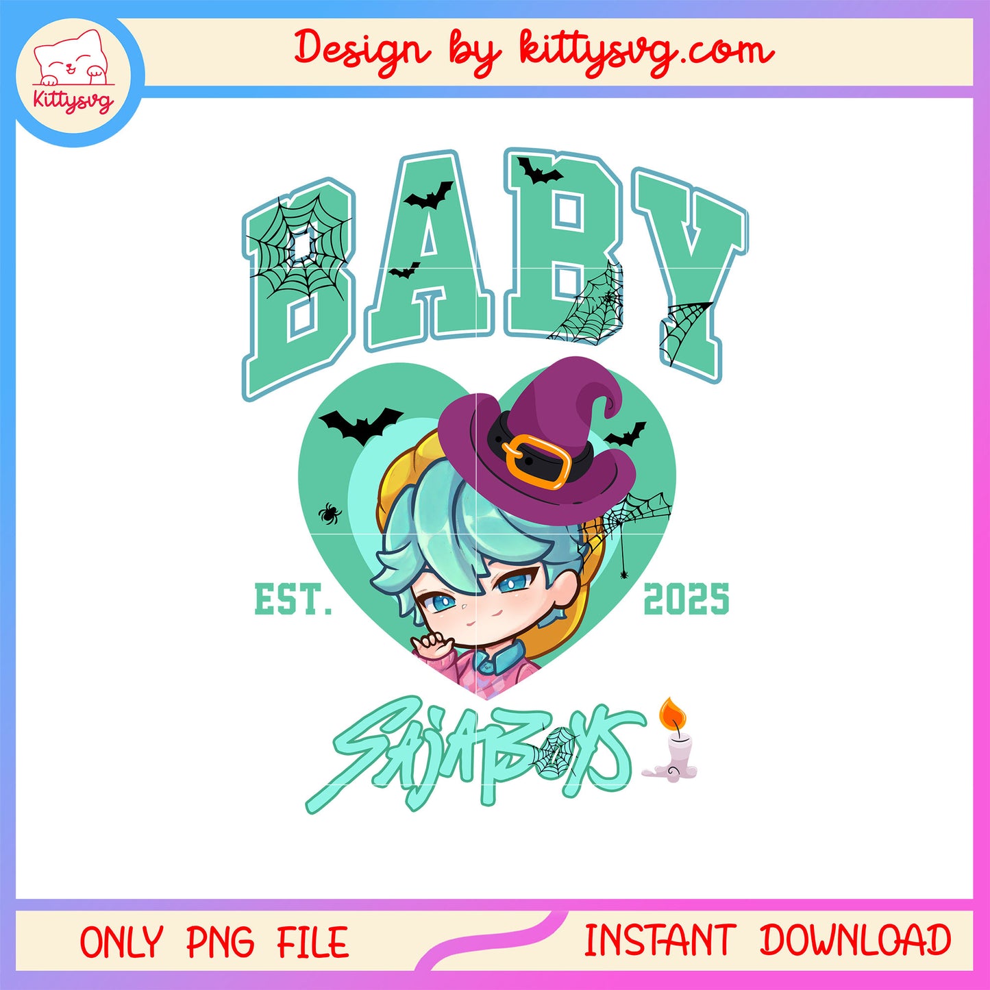 Baby witch saja boys halloween png, kpop demon hunters png