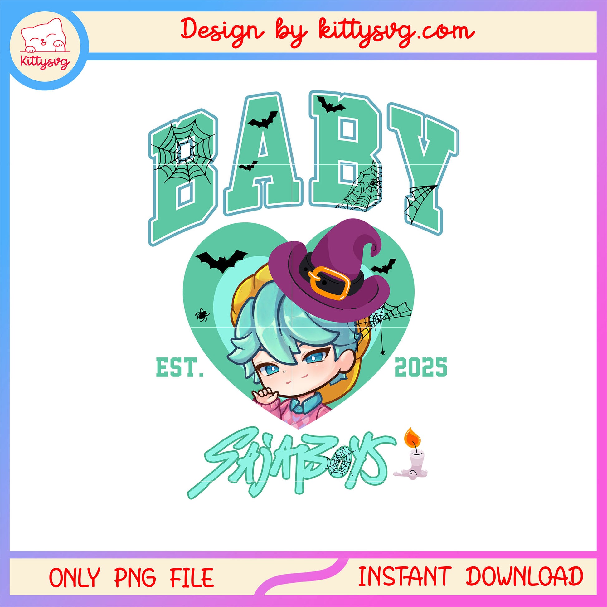 Baby witch saja boys halloween png, kpop demon hunters png
