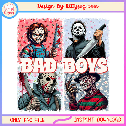 Bad boys characters collage picture design png, horror movies png, bad boys png