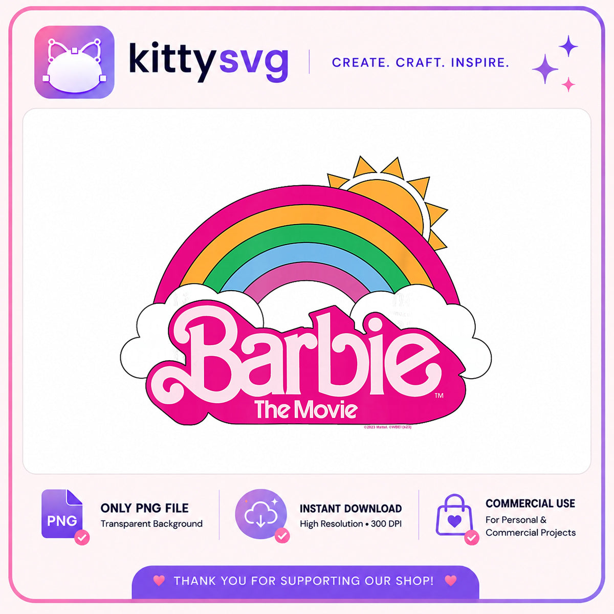 Barbie The Movie Rainbow Logo PNG, Barbie PNG, Barbie Clipart PNG
