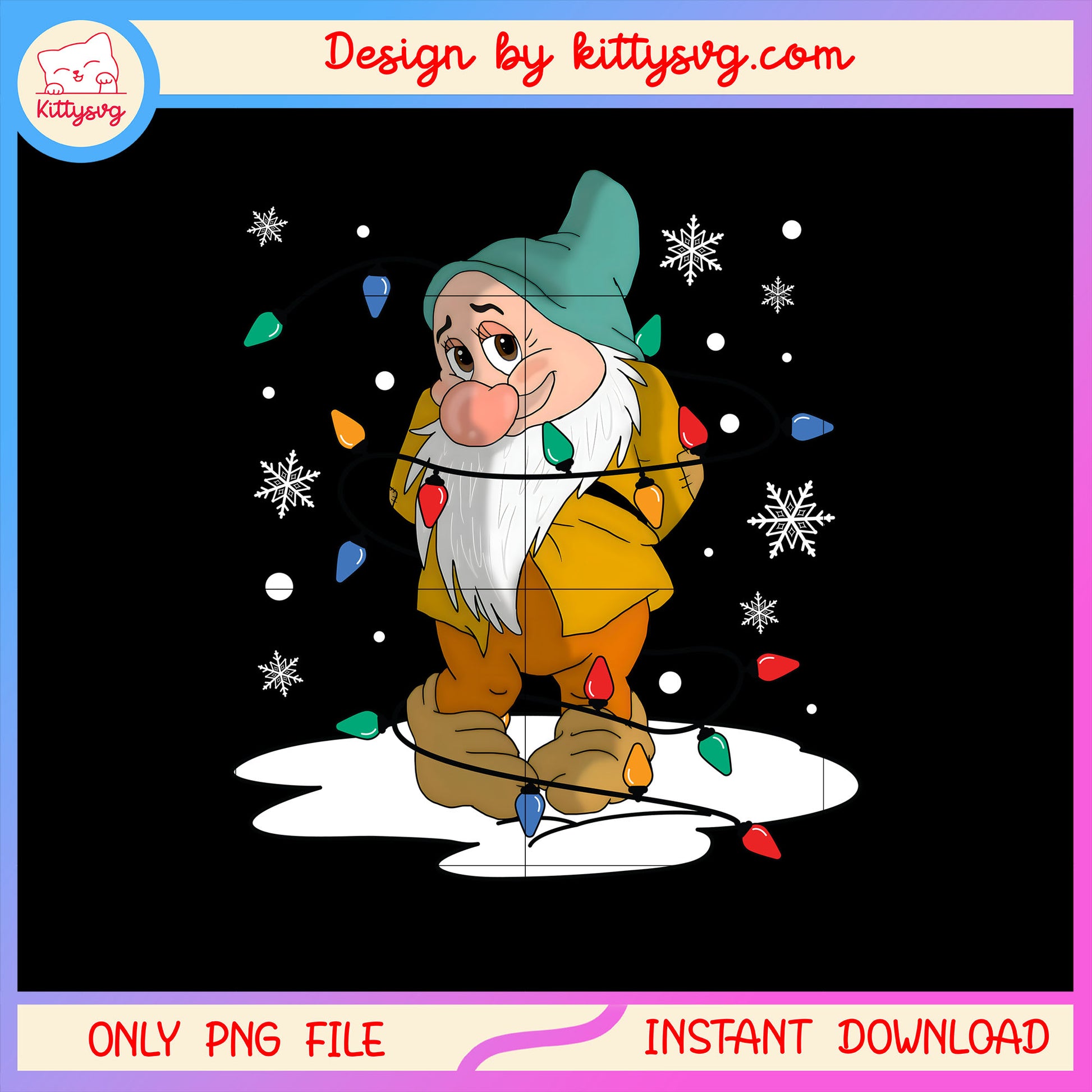 Bashful dwarf disney christmas light png, bashful snow white png