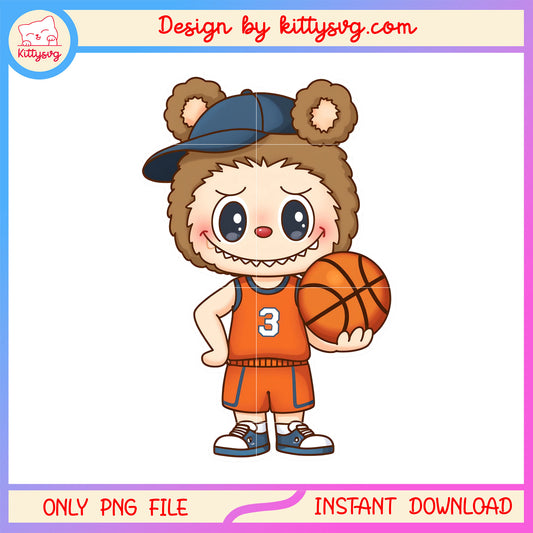 Basketball player labubu monster clothes design png, labubu dolls png
