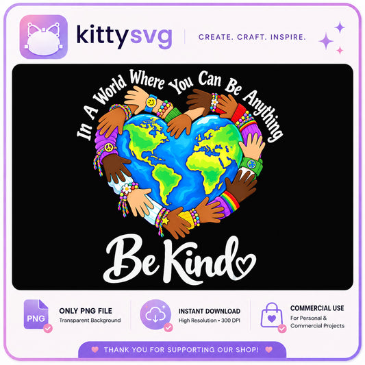 Be Kind PNG, World Heart Kindness PNG, Unity Diversity PNG