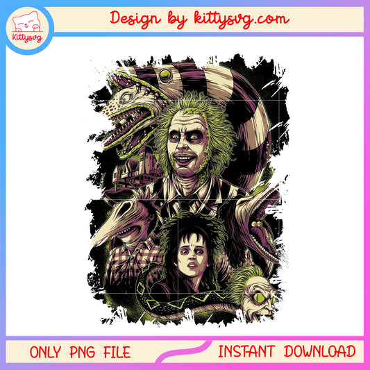 Beetlejuice and Lydia creepy poster png, Beetlejuice Lydia png, poster png