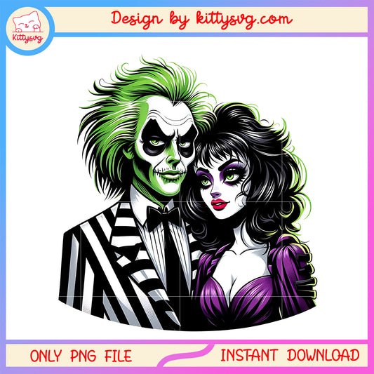 Beetlejuice and lydia couple png, Beetlejuice and lydia png, horror film png