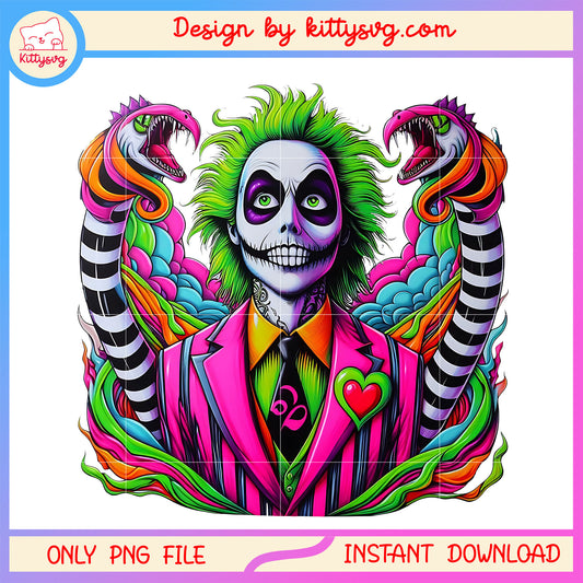 Beetlejuice and spooky snake png, Beetlejuice custom halloween png