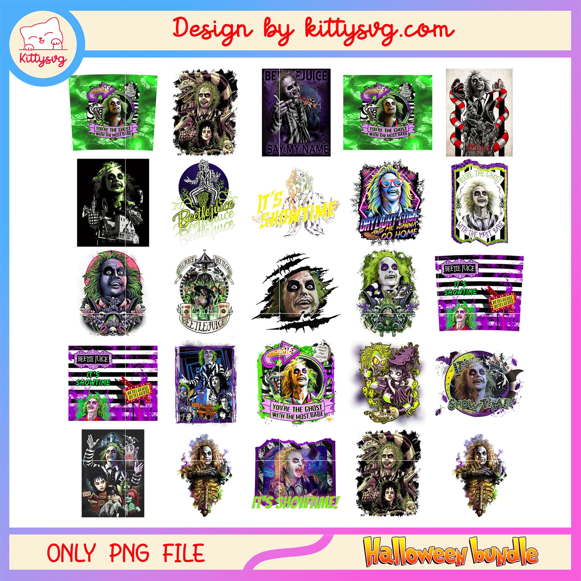 Beetlejuice cartton halloween design bundle png, beetlejuice png