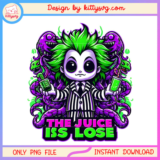 Beetlejuice chibi the juice it lose png, Beetlejuice portrait png