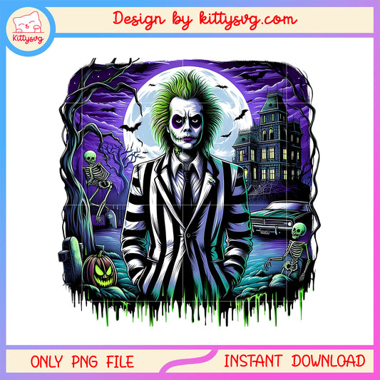 Beetlejuice halloween background design png, halloween beetlejuice png
