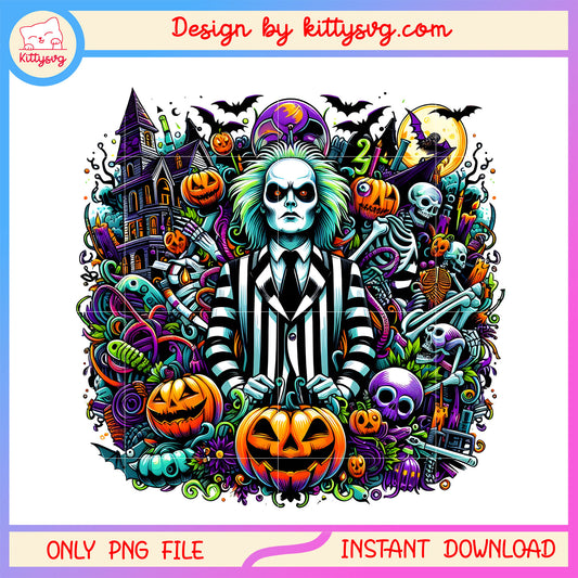 Beetlejuice halloween pumpkin png, halloween pumpkin design png