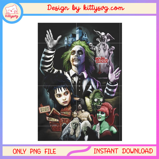 Beetlejuice pantes poster png, beetlejuice horror characters png