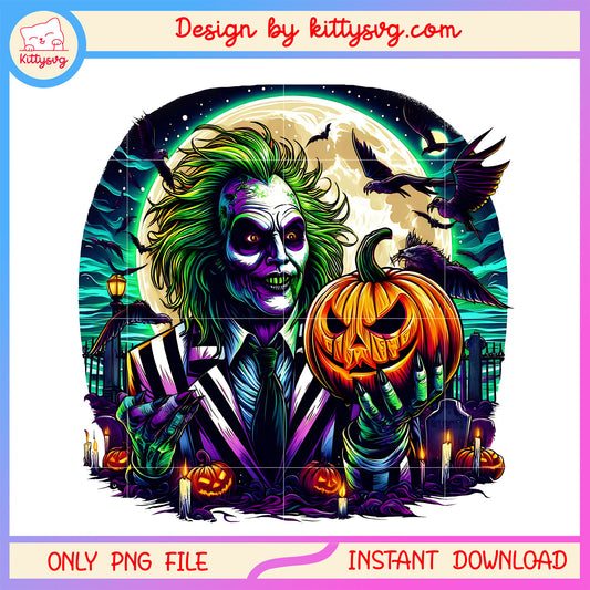 Beetlejuice pumpkin halloween png, beetlejuice and pumpkin png