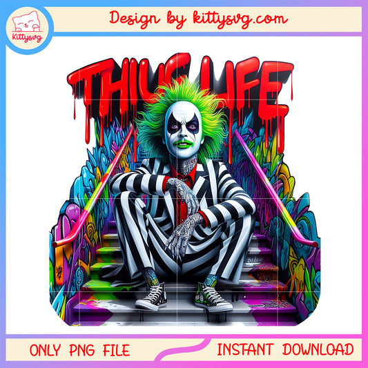 Beetlejuice sitting thug life png, Beetlejuice thug life png