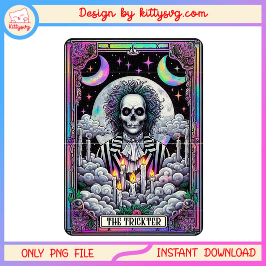 Beetlejuice the trickter cancel tarot card png, beetlejuice card design png