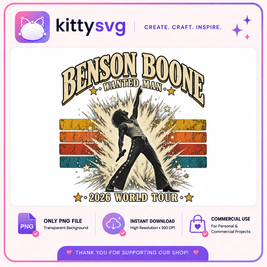 Benson Boone Wanted Man PNG, 2026 World Tour PNG, Concert PNG
