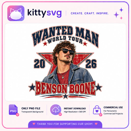 Benson Boone Wanted Man World Tour 2026, Concert PNG, Music Fan PNG