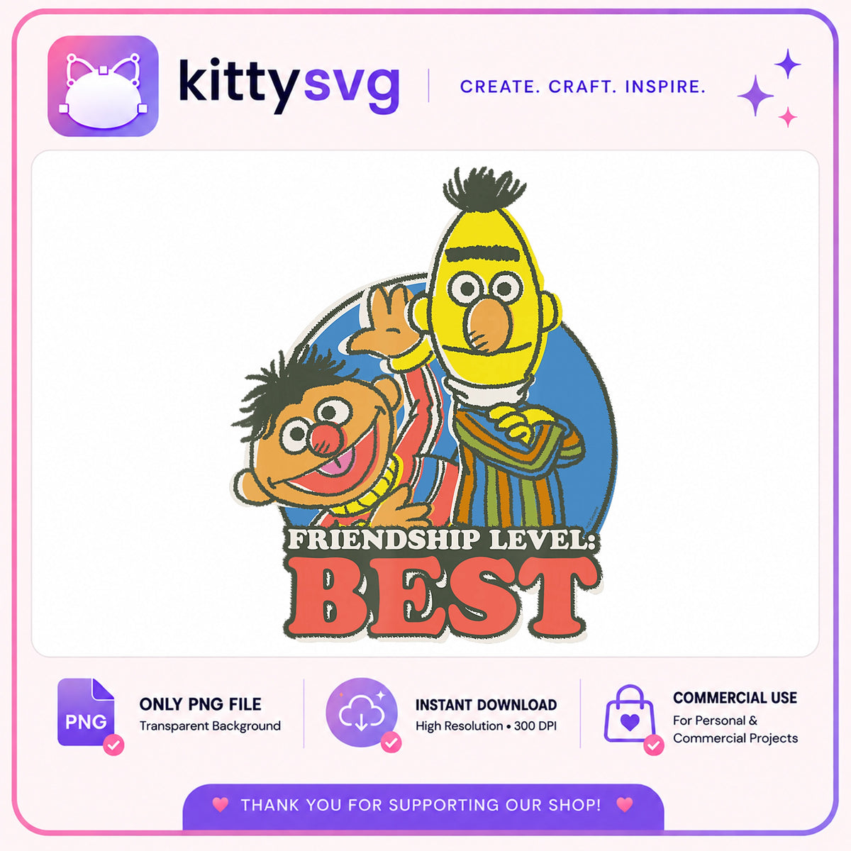 Bert And Ernie Friendship PNG, Sesame Street PNG, Best Friends PNG