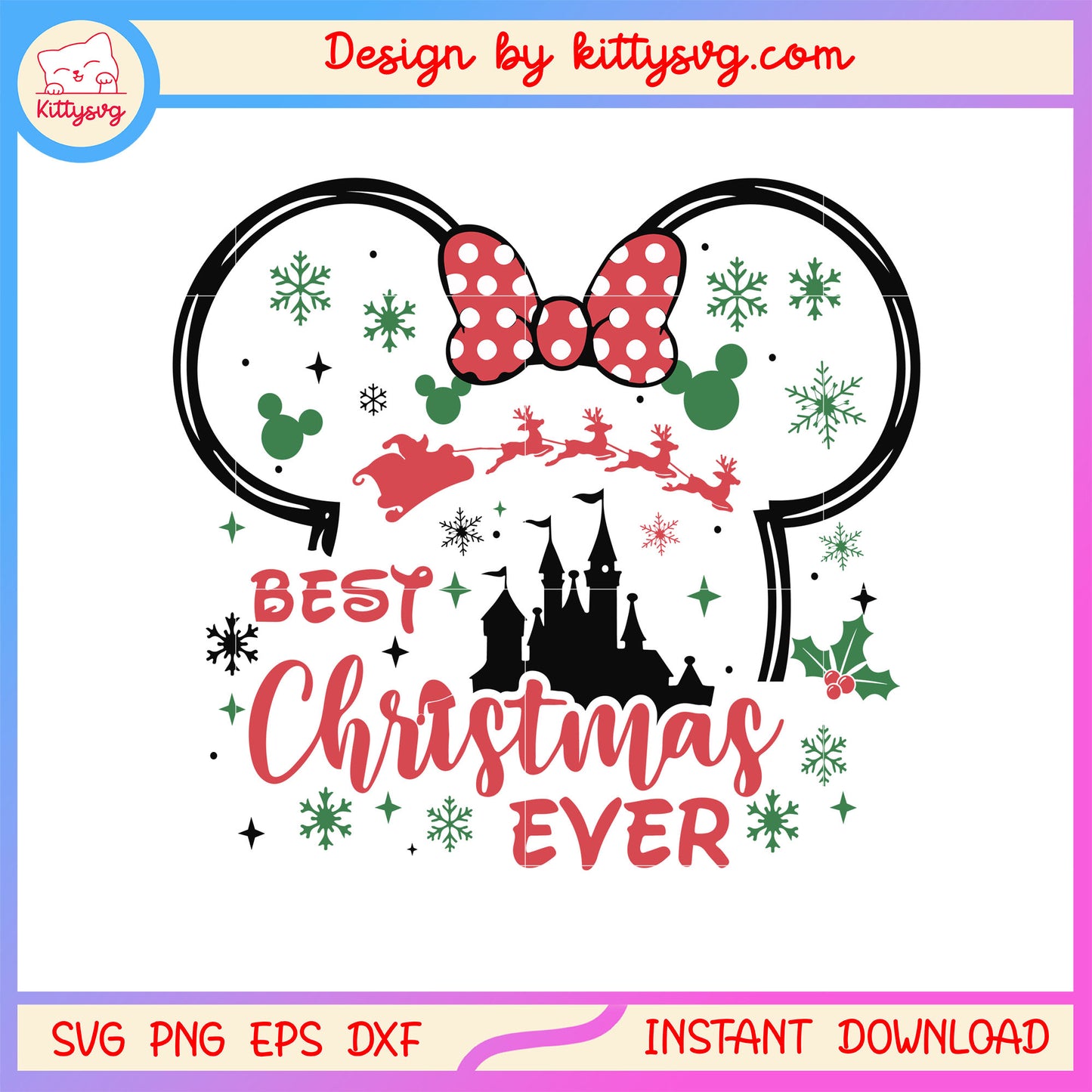 Best christmas ever disney minnie ear svg, minnie mouse ear svg