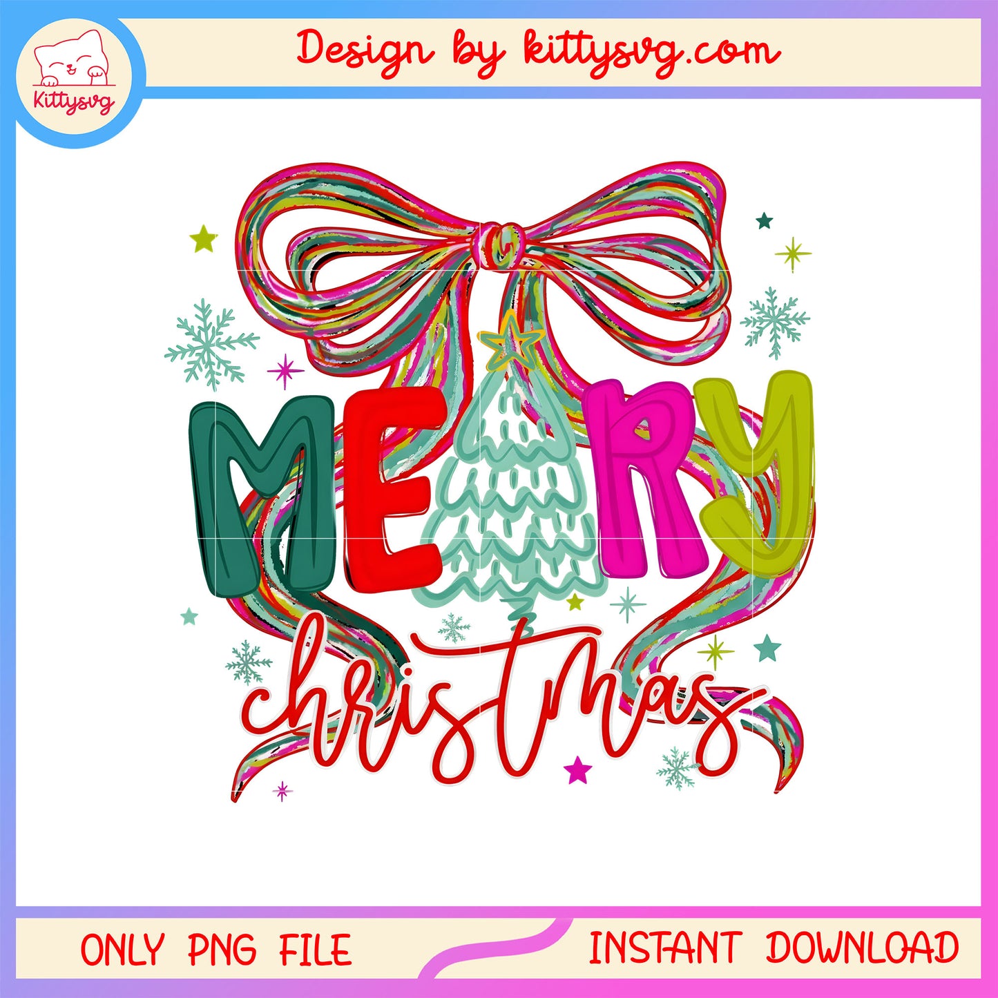 Big coquette bow merry christmas design png, christmas images png