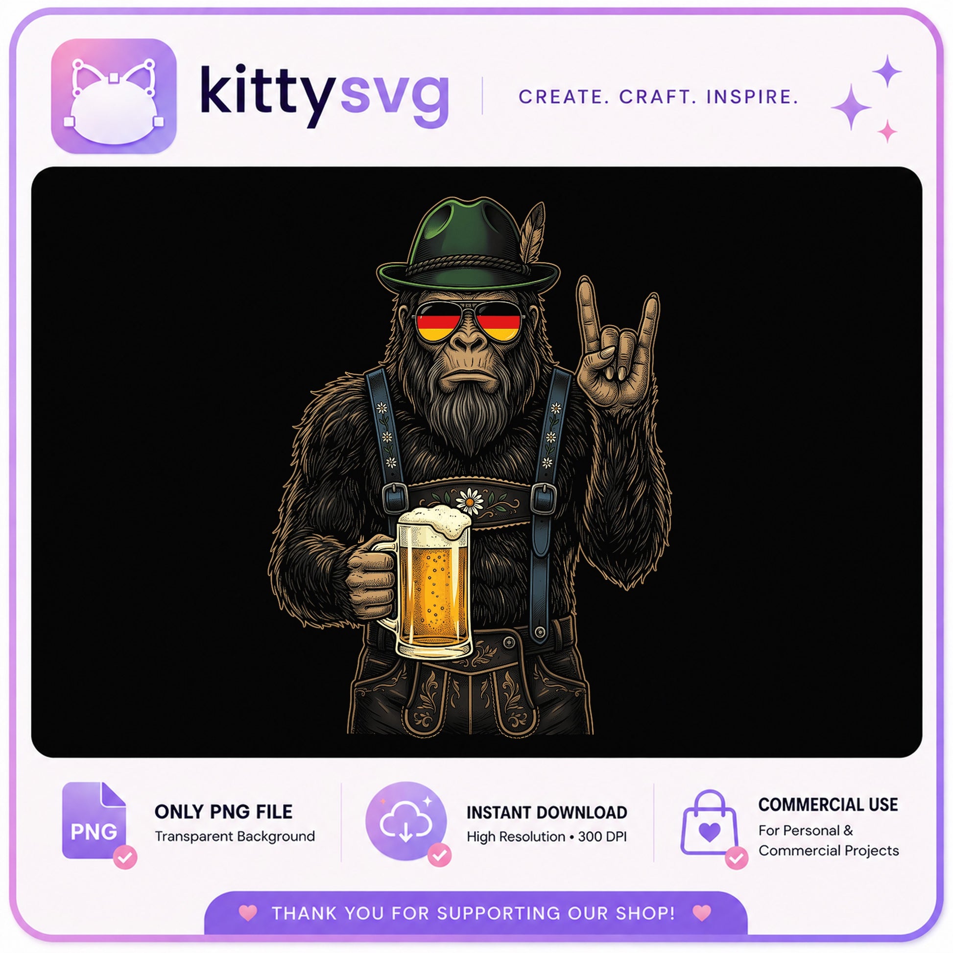 Bigfoot Oktoberfest Beer PNG, Sasquatch German Festival, Funny PNG