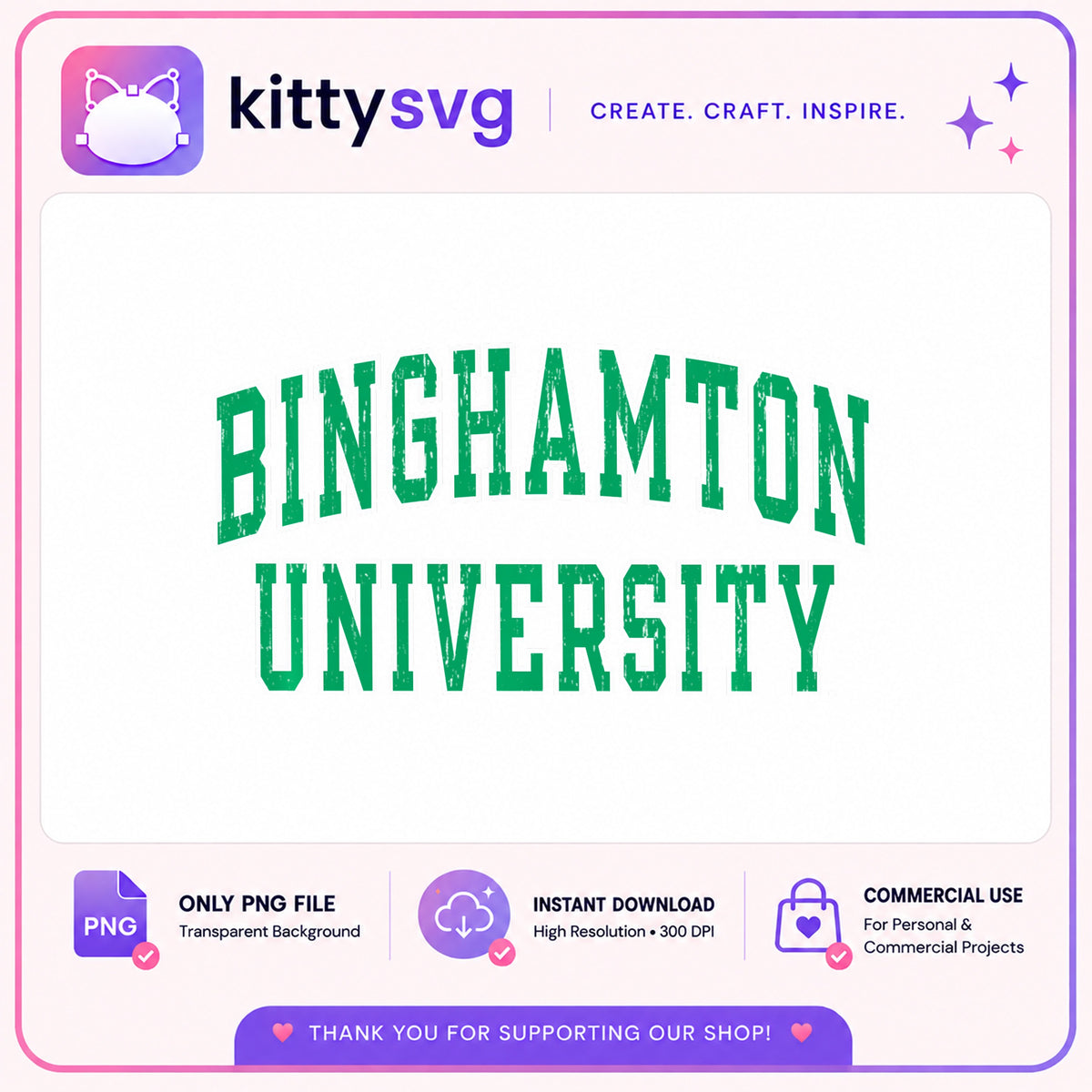 Binghamton University PNG, College Varsity Font, Grunge PNG