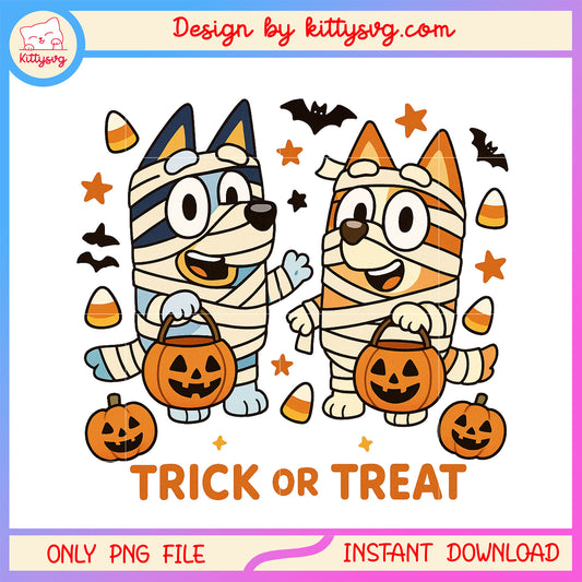 Bingo bluey halloween trick or treat png, halloween spirit png