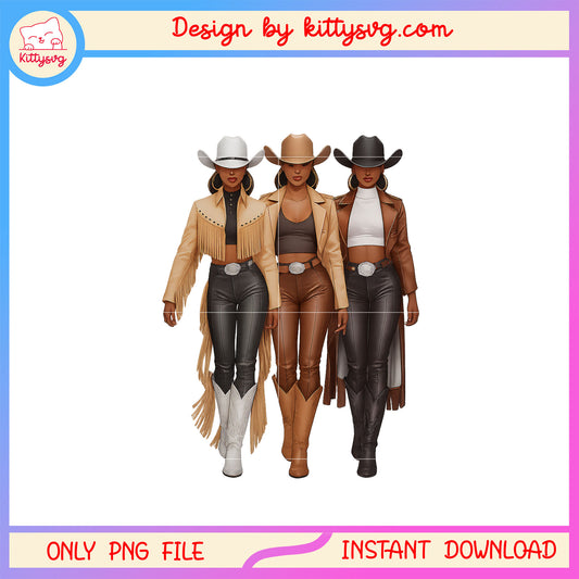 Black cowgirl western rodeo design png, melanin cowgirl png