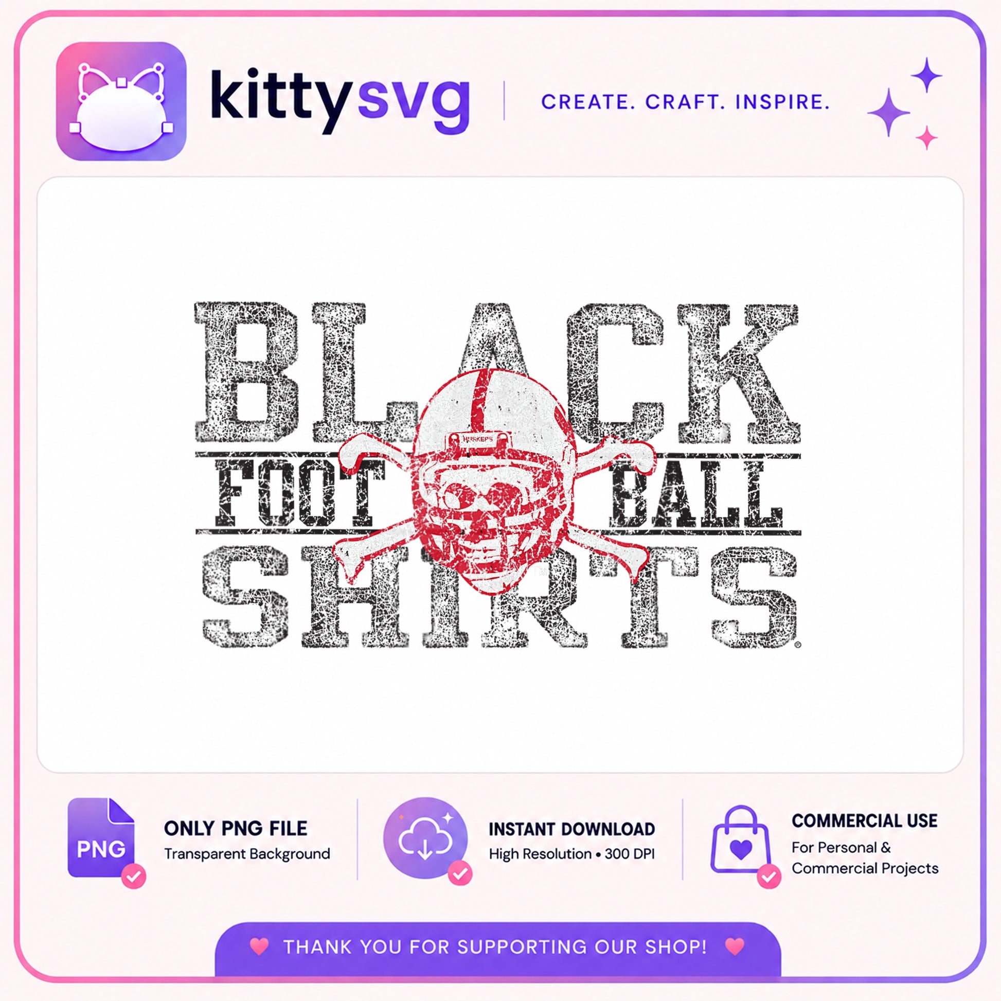 Blackshirts Football PNG, Nebraska Huskers PNG, Skull PNG