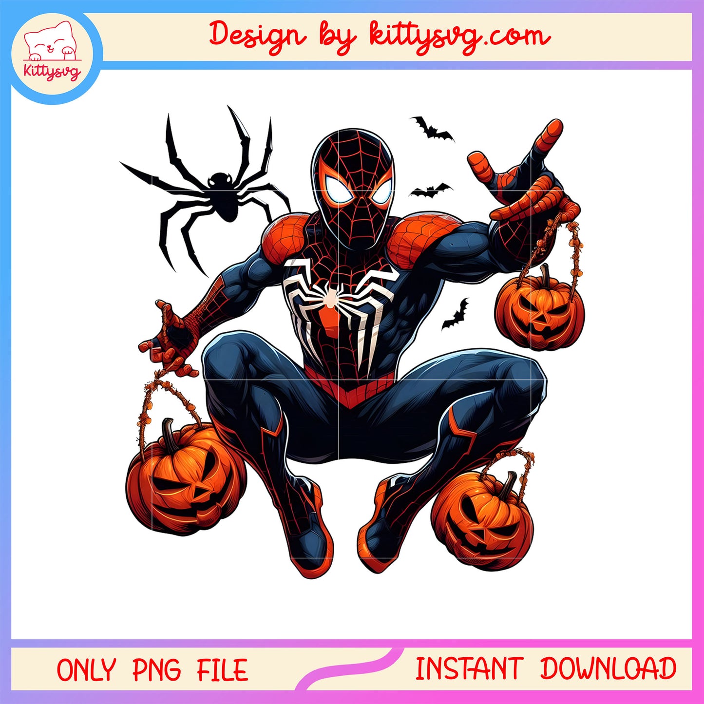 Black spiderman halloween pumpkin png, avengers spiderman png