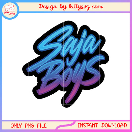 Blue saja boys sticker design png, kpop demon hunters saja boys png