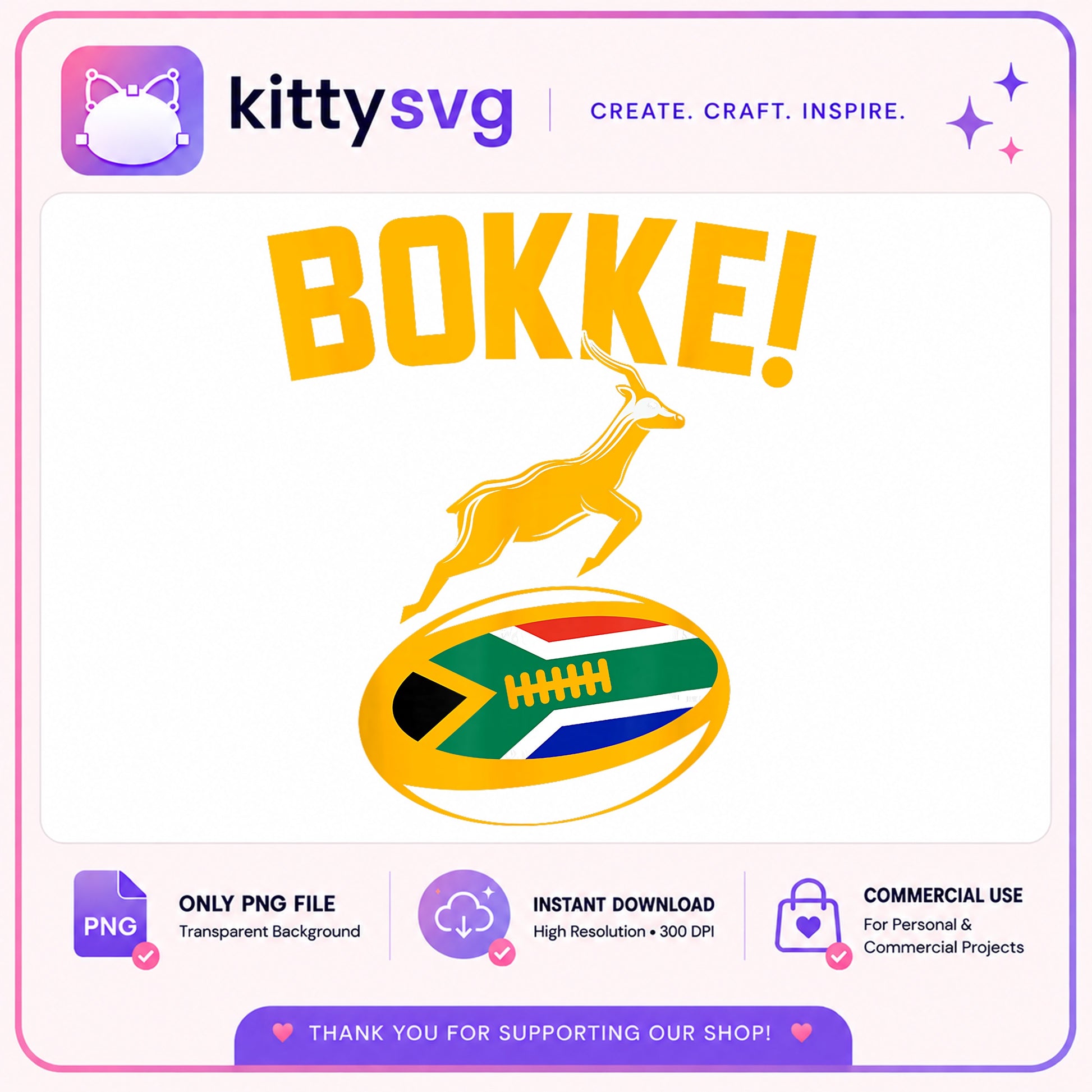 Bokke South Africa Rugby Springbok PNG, Rugby Fan PNG, South Africa Flag PNG