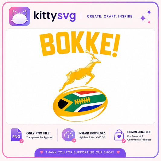 Bokke South Africa Rugby Springbok PNG, Rugby Fan PNG, South Africa Flag PNG