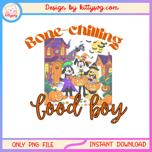 Bone chilling good boy halloween town png, trick or treat png