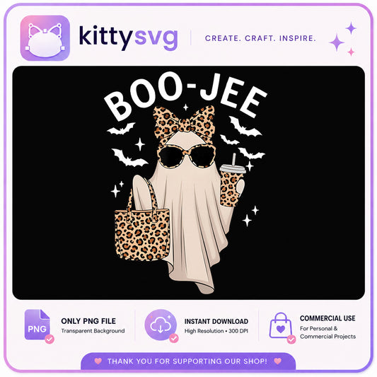 Boo Jee Ghost Halloween PNG, Leopard Ghost PNG, Boujee Ghost PNG