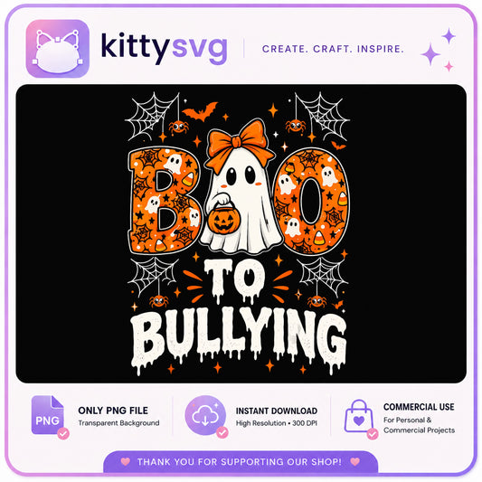Boo To Bullying Halloween PNG, Ghost Halloween PNG, Anti Bullying PNG