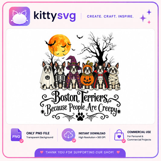 Boston Terrier Halloween PNG, Funny Dog Halloween, Dog Lover PNG