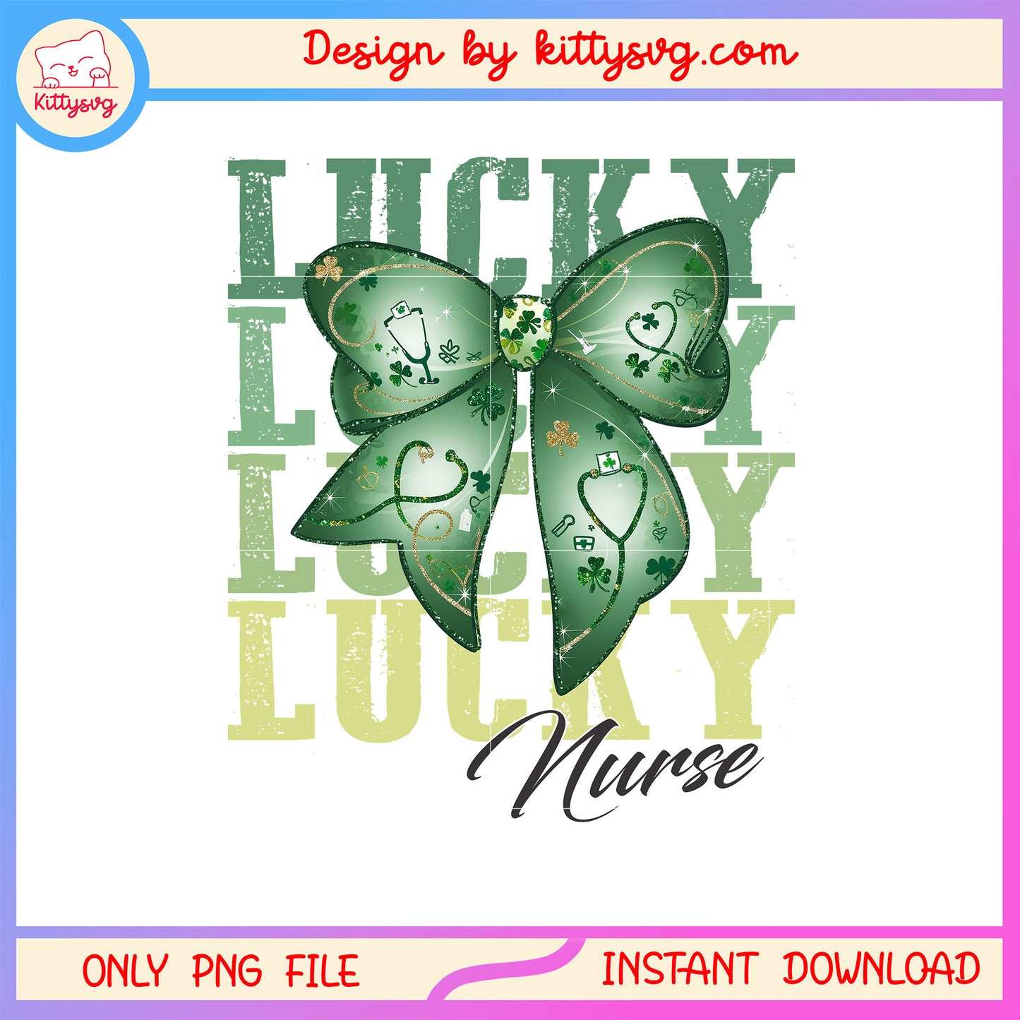 Bow decorative lucky patrick png, st patrick's day bow png
