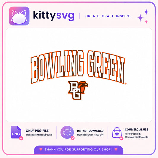 Bowling Green Falcons PNG, BGSU College Arched Logo, PNG