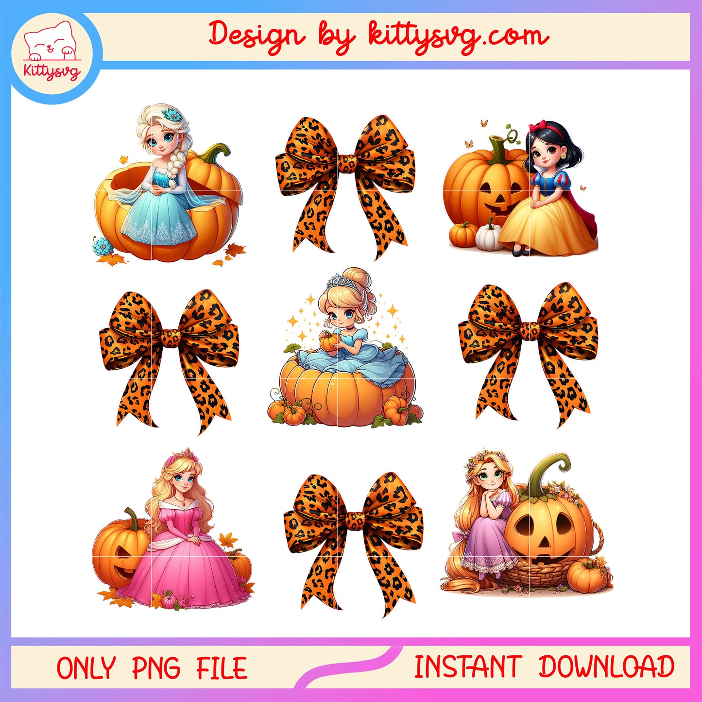 Bow princess disney halloween design png, halloween disney princess png