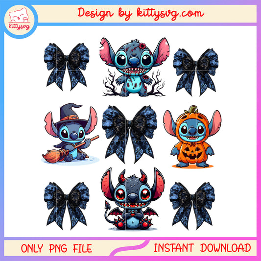 Bow stitch halloween png, disney halloween png, lilo and stitch png
