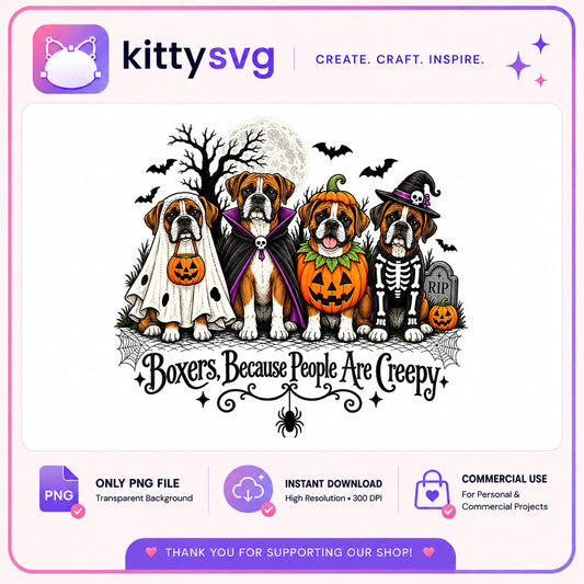 Boxer Dog Halloween PNG, Boxers Because People Are Creepy, Halloween Dog PNG