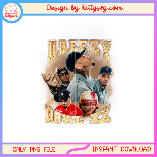 Breezy bowl american singer png, chris brown tour​ png
