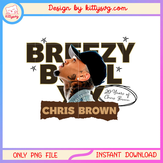 Breezy bowl chris brown portrait design png, chris brown merch​ png