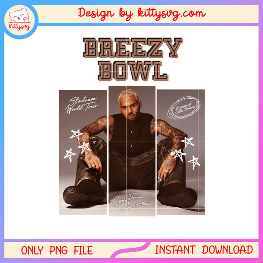 Breezy bowl stadium world tour frame png, chris brown concert​ png