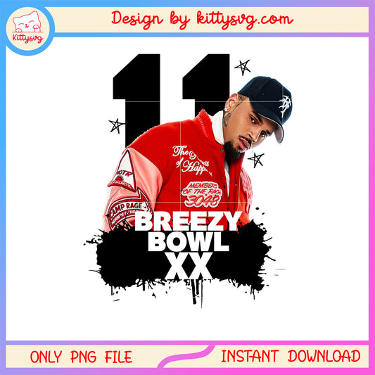 Breezy bowl xx 11 design png, chris brown merch​ png, christ brown fan png