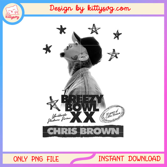 Breezy bowl xx chris brown vintage png, chris brown jersey png