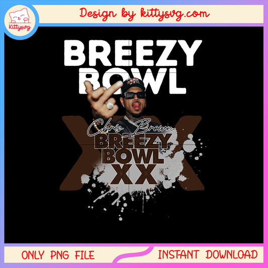 Breezy bowl xx concert poster design png, chris brown 2025 tour​​ png