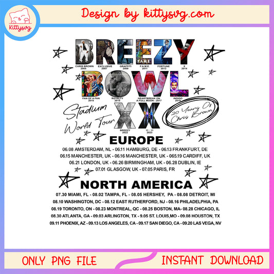 Breezy bowl xx europe north america png, chris brown tour​ png