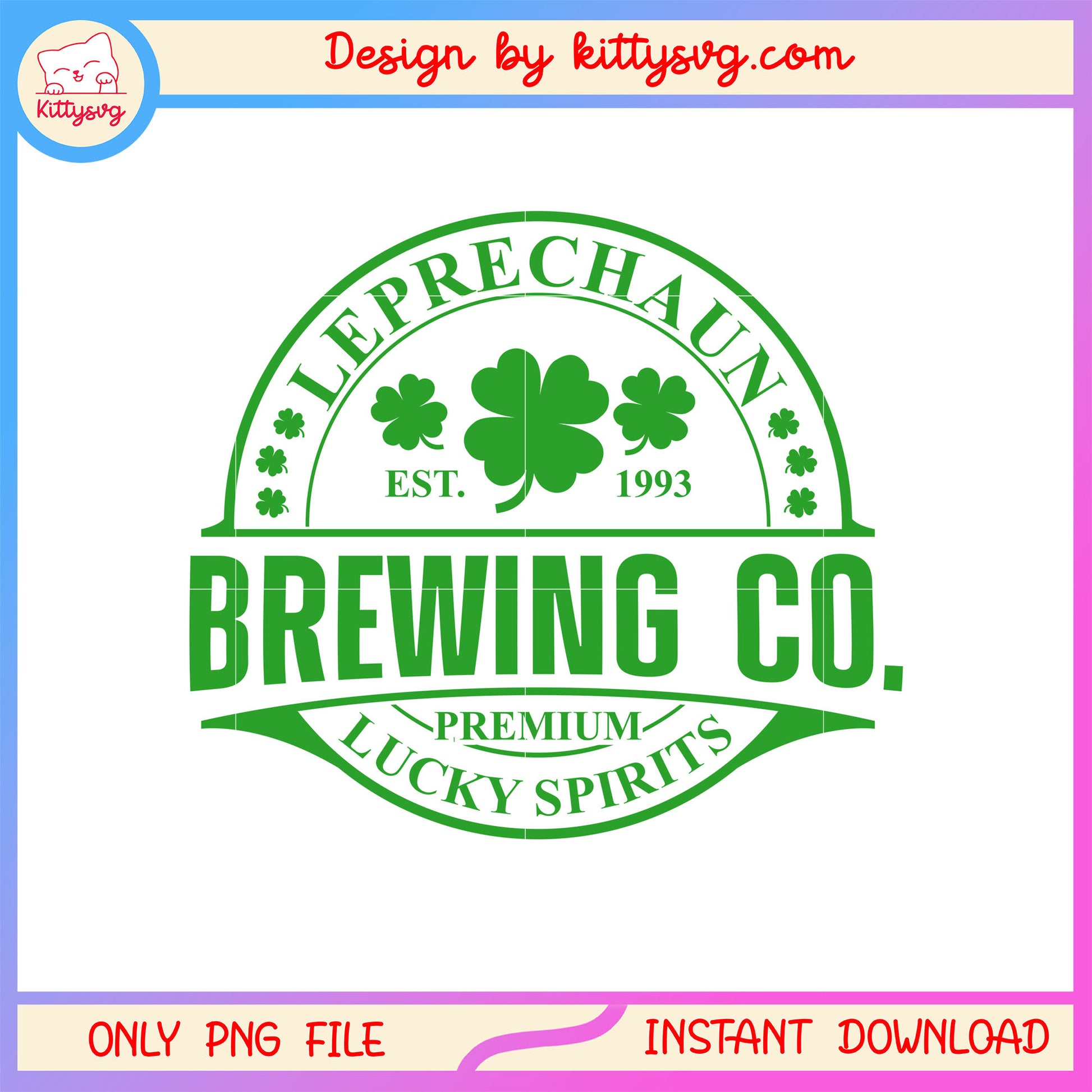 Brewing co green clover png, st. patrick's day green png